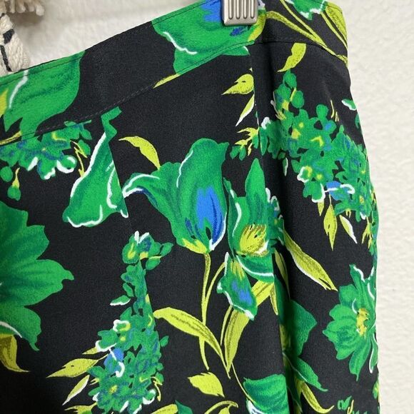 Sag Harbor Black Green Floral Skirt 14P - Picture 4 of 6